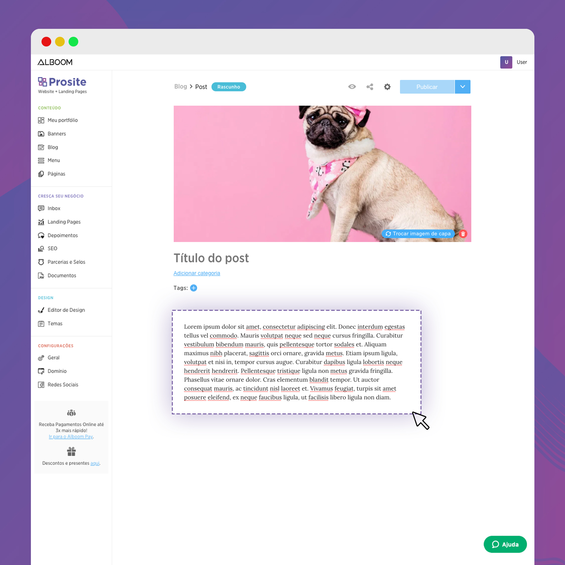 screenshot of Alboom Prosite
